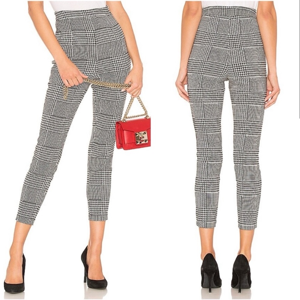 LOVERS + FRIENDS HIGH WAIST PLAID SKINNY PANTS